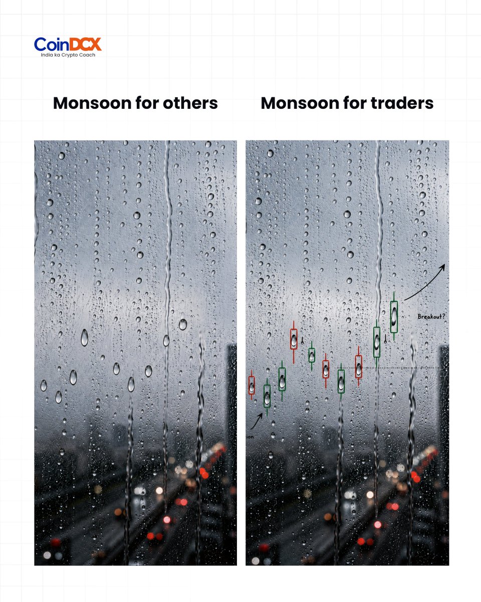 CoinDCX's tweet photo. Warning: This carousel may reveal whether you’re a trader or just enjoying the rainy days 🌧👇

#Crypto #CoinDCX #TraderLife #Monsoon https://t.co/DNxPRhuS92