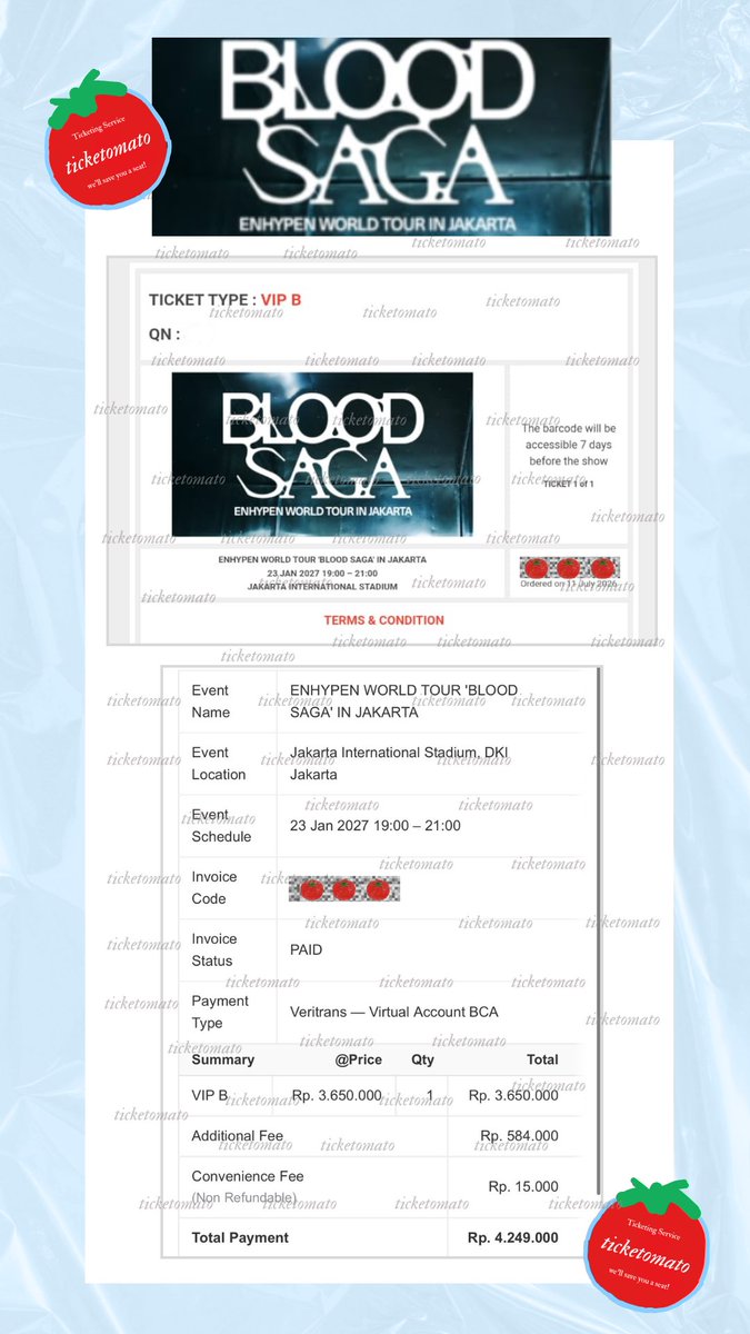 ticketomato_'s tweet photo. alhamdulillah secured for today’s presale thanku🥹 #prooftomato https://t.co/i7U4SnouNa