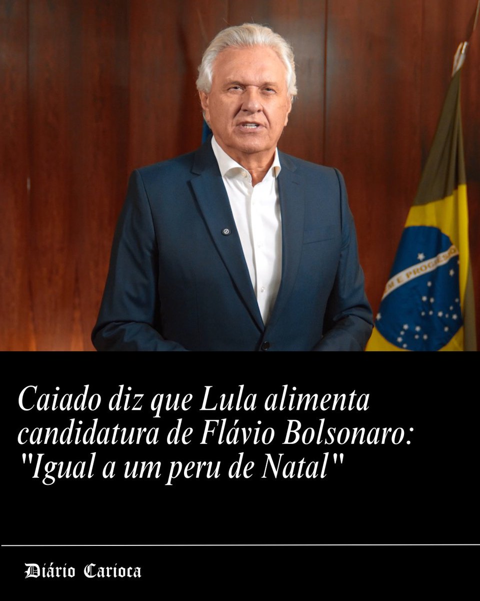 ODiarioCarioca's tweet photo. Ronaldo Caiado (PSD) elevou o tom contra Flávio Bolsonaro (PL): "Lula está cuidando do Flávio igual um peru de Natal. Mantendo vivo no 1º turno para vencer no 2º". Ele apontou crises na base do senador como entrave. #Eleicoes #Politica #Caiado #bolsonaro 

https://t.co/3nq587m97m https://t.co/Ot768LXKGI