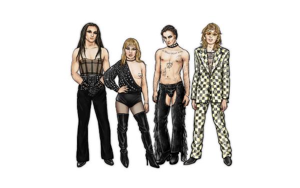 TinyManeskin's tweet photo. An alternate Tiny VMA set, with Damiano swapped to the outfit he wore for their live performance😉 https://t.co/RvytpgA9k4
