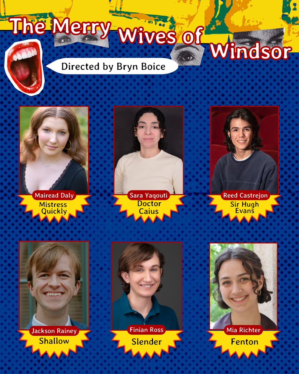 commshakes's tweet photo. The Merry Wives of Windsor 🏡
Introducing the cast for our Apprentice Program’s production of “The Merry Wives of Windsor”, directed by Bryn Boice. Don’t leave it to beaver ... get your tickets to see this late 50’s laugh factory!
Book Tickets ➡️ https://t.co/ZuWYaJ6jCk https://t.co/AA3NQOa8oL
