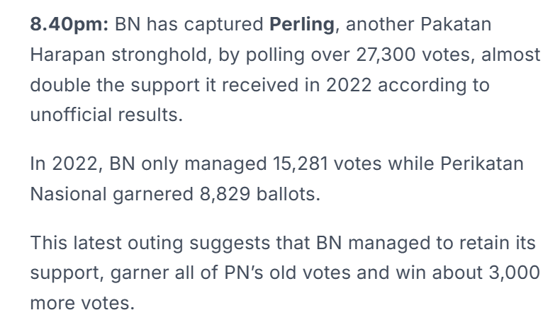 Aisehman's tweet photo. Perling
46% Chinese
38% Malay
13% Indian

Massive win. Symbolic of the Blue Wave's performance today, sweeping almost all that stood before it. https://t.co/DPijvZQKvc