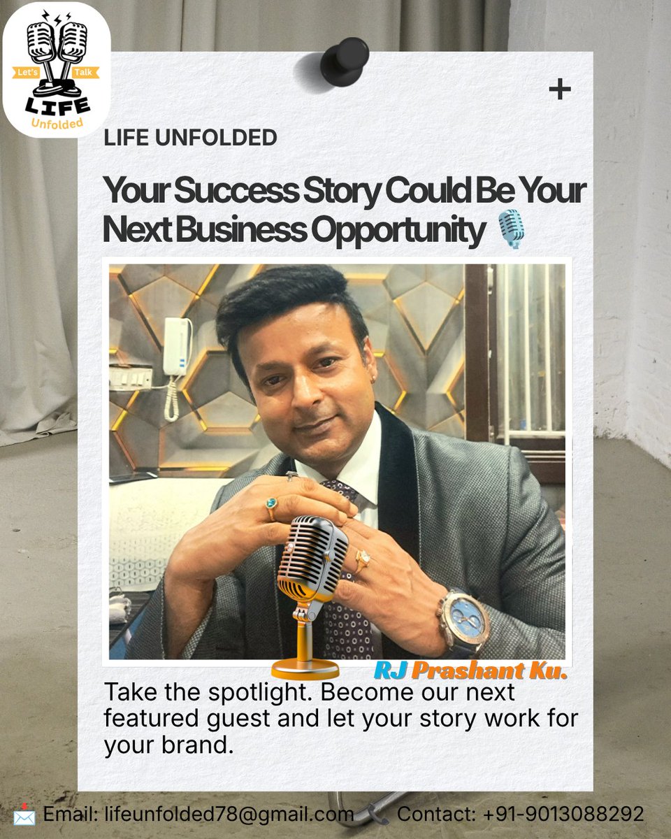 Lifeunfolded78's tweet photo. 🚀 Your Success Story Could Be Your Next Business Opportunity 🎙️

The most powerful marketing tool isn't an advertisement—it's your story. When you share your journey, expertise, and vision, you build credibility, earn trust, and create opportunities that no brochure or pitch can https://t.co/tDKl0wPecu