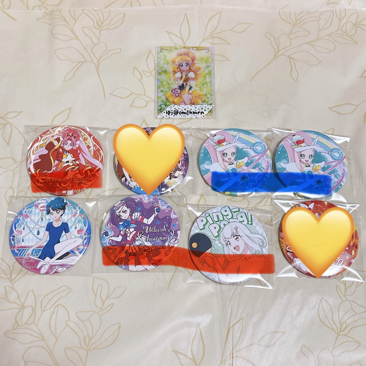 omchmrn's tweet photo. 【交換】 プリキュア 缶バッジ セレカラ トゥインクル缶バッジ

譲) 画像1,2

求) トゥイ缶4 ハニー(🍿)
セレカラ 🩷プリズム、🩷スカイ、ハニー

郵送希望。
検索からでもお気軽にお声かけくださいませ。

🟥⇄🩷
🟥＋🟦⇄求2:2〜
無印⇄求
🟦or複数⇄求orその他スカイプリズムハニーフォーチュン https://t.co/tELWrmJ8UE