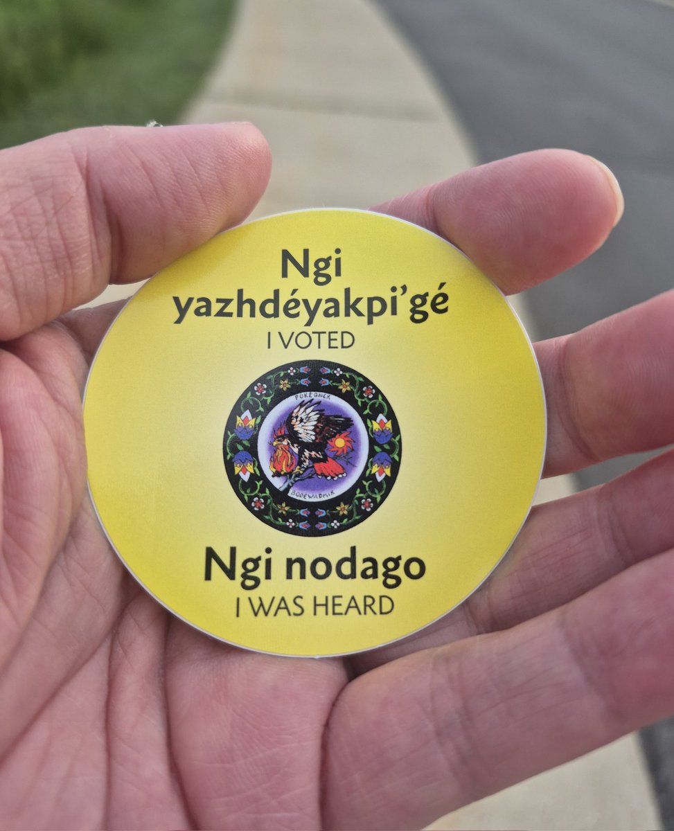 jaygatties's tweet photo. I am a proud Pokégnek Bodéwadmik citizen and today, as a sovereign nation, we are choosing our next leaders. It's election day!  Today, we will elect a new treasurer and 3 members at-large to our 11 person Tribal Council (our terms run for 3 years). I was voter #1 this morning. https://t.co/IyzbBGK6wL
