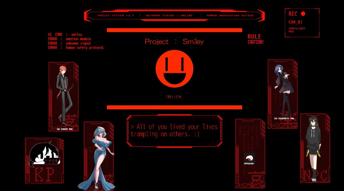 Shion1110_trpg's tweet photo. Call of Cthulhu 6th
『Project : Sm;ley』　作:希望日記様

END/3生還1ロスト

先週末にHO楽で通過しました〜！！
これがプロスマの味か……
かなり好き勝手に色々とさせてもらったので、とりあえず土下座をさせてください

「……これからはもっと楽しく生きられそうだね。ねえ、そう思わない？」 https://t.co/4cqpS54YND