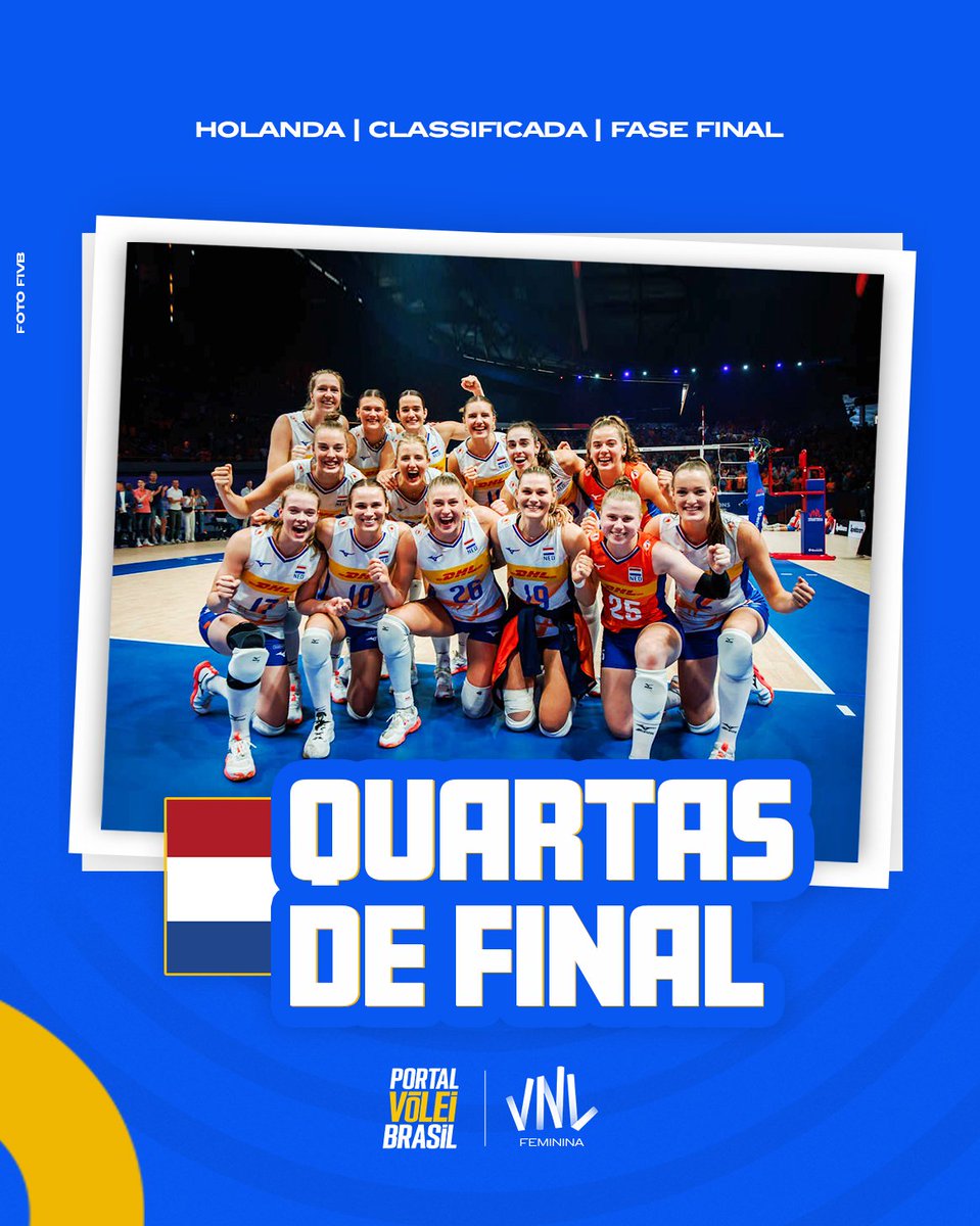 portal_volei's tweet photo. ✅ CLASSIFICADAS! A Seleção Feminina da Holanda está matematicamente classificada para as quartas de final da VNL 2026. A fase final será disputada em Macau, na China, entre 22 e 26 de julho 🇳🇱 https://t.co/s33Ee4hDB9