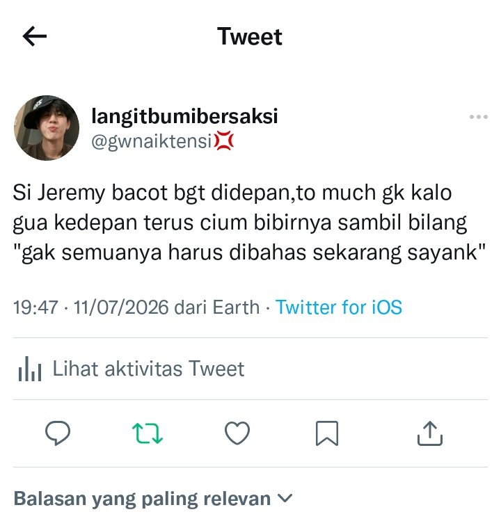 Pyoo_naaa's tweet photo. #jimmysea || promt au

calm ex with jamet teknik

Gimana jadinya jika ternyata Sena yang terkenal jamet teknik yg selalu menggoda ketua BEM kaku itu, ternyata sedang menggoda mantan terindahnya. https://t.co/2Fkw1l695e