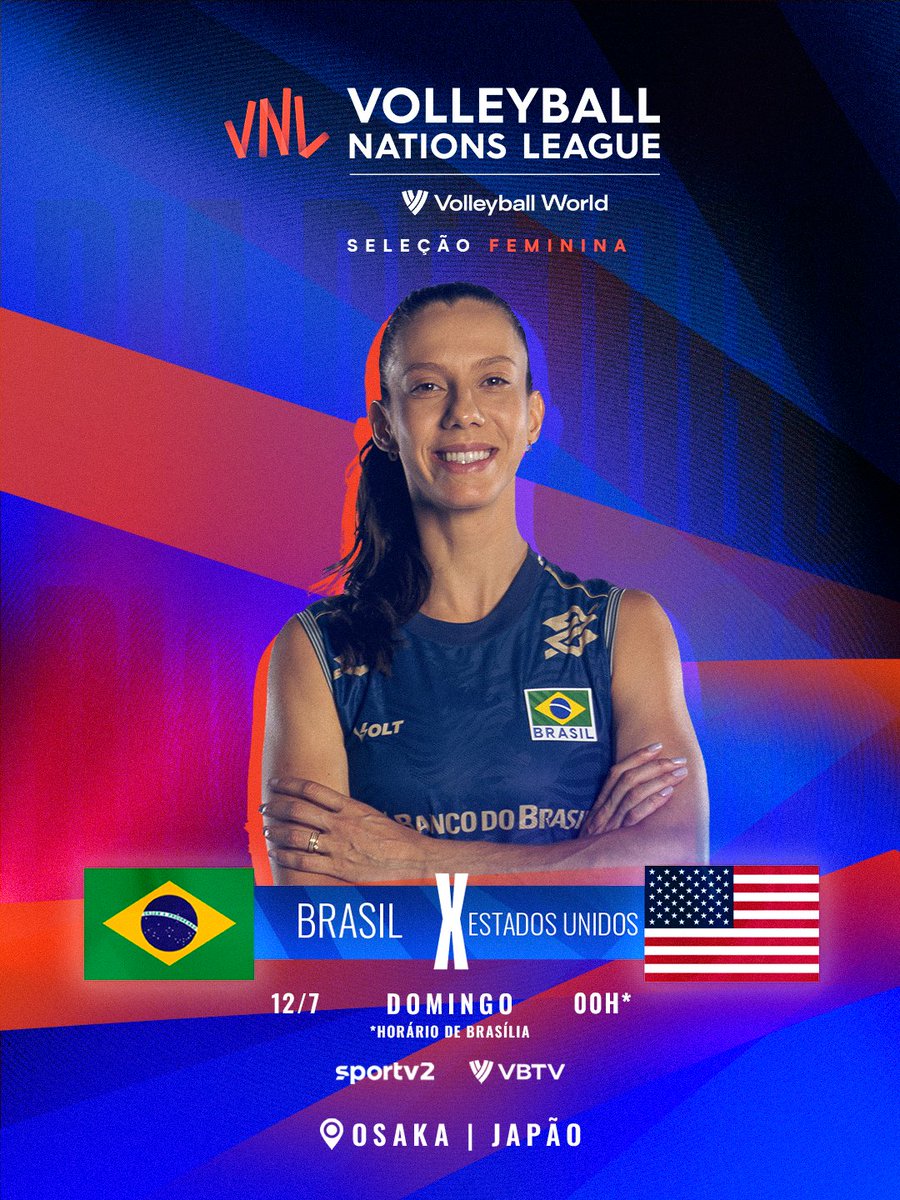 volei's tweet photo. Ninguém dorme de sábado para domingo, porque quando virar meia-noite tem jogão na Liga das Nações feminina.

Brasil e Estados Unidos se enfrentam no duelo entre duas das melhores campanhas da temporada.

Já separa os lanchinhos e as bebidas, que a noite vai ser longa! https://t.co/Pe0hUgUjjQ