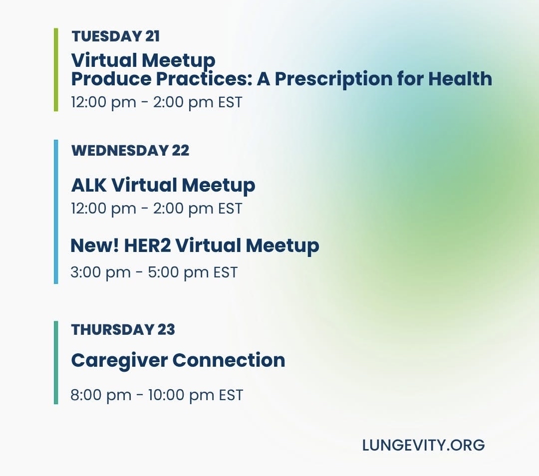 LungCAN's tweet photo. Don’t miss these Lungevity virtual events! Connect with others living with #lungcancer, make new friends, share your experience, and find support.

Sign up now: https://t.co/BWgsvS46hk https://t.co/81uR83erAL