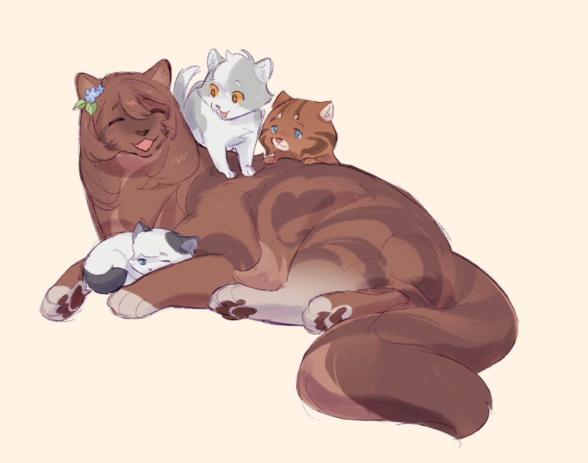 tanukimo_imo's tweet photo. [warrior cats au]
wanted to draw kitty creek kitten-sitting! 
#umamusume https://t.co/PRt3xEaVRD