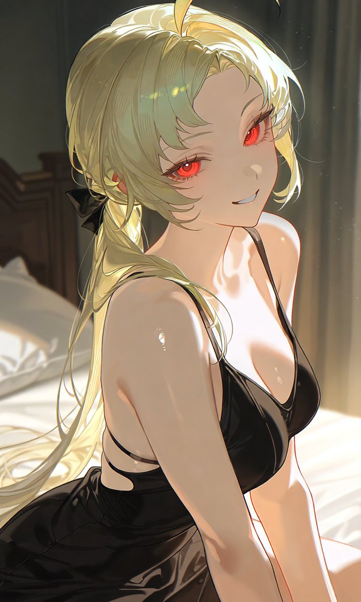 Illustrated blonde character portrait, Frame B
