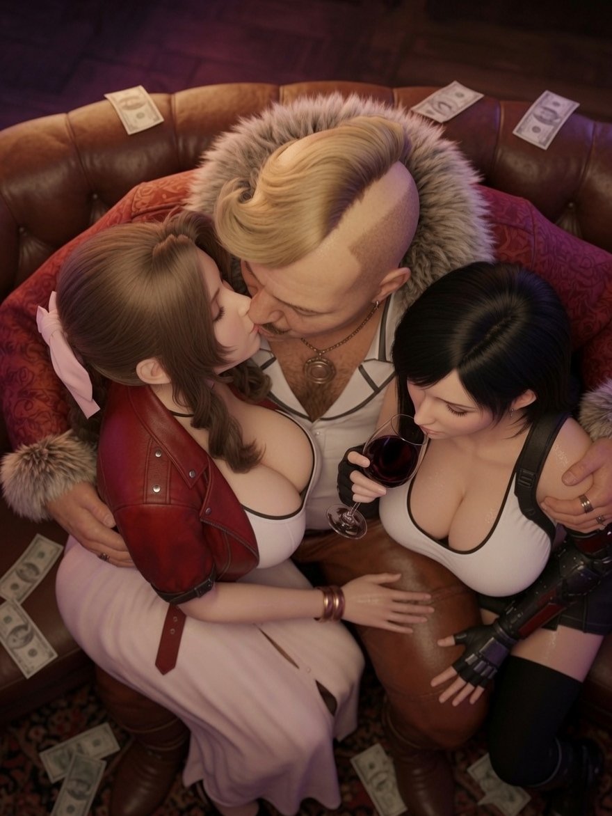 Dxxp_Dxxp's tweet photo. Cloud, we’ve found the fastest way to farm money.
#Tifa #Aerith #FinalFantasy #SFW https://t.co/hz9t45RQIh