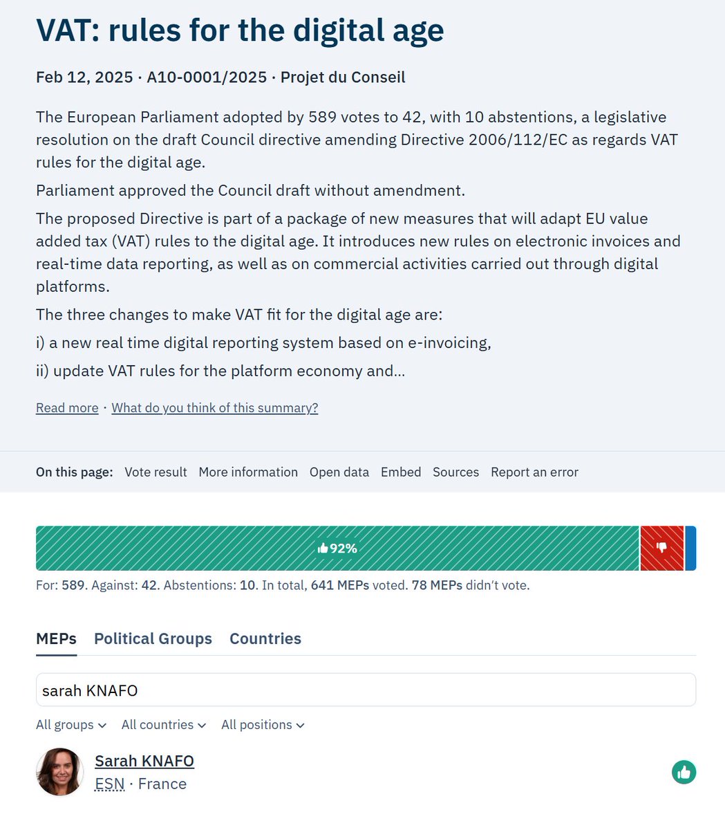 BaldanFrederic's tweet photo. Je dois mal lire cette modification législative votée par @knafo_sarah 

🔴DIRECTIVE (UE) 2025/516 DU CONSEIL du 11 mars 2025 modifiant la directive 2006/112/CE en ce qui concerne les règles en matière de TVA adaptées à l’ère numérique https://t.co/84NfXPNI97   

2) | À l’article 218, l’alinéa suivant est ajouté: | «Par dérogation au premier alinéa du présent article, les États membres peuvent, conformément aux conditions qu’ils fixent, exiger des assujettis établis sur leur territoire l’obligation qu’ils émettent des factures électroniques pour les livraisons de biens et les prestations de services effectuées sur leur territoire, autres que celles visées à l’article 262.».

3) | À l’article 232, l’alinéa suivant est ajouté: | «Par dérogation au premier alinéa du présent article, les États membres qui font usage de la faculté énoncée à l’article 218, deuxième alinéa, peuvent prévoir que l’utilisation de factures électroniques émises par des assujettis établis sur leur territoire n’est pas soumise à l’acceptation du destinataire établi sur leur territoire.».  

Donc effectivement, comme députée européenne, vous n'avez pas voté le texte français. Vous avez juste voté le texte européen qui a permis à la France de le faire. 🤡🤡🤡