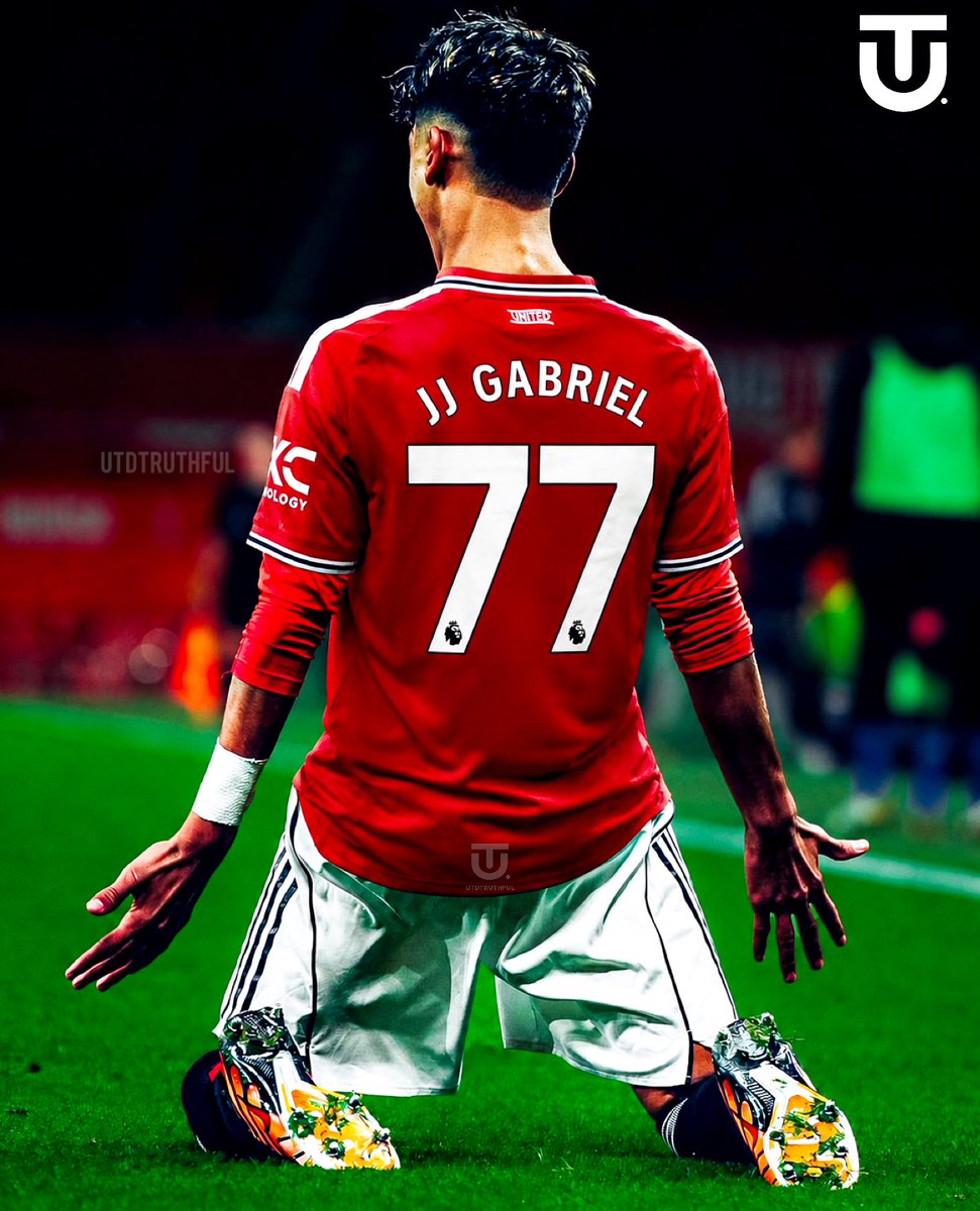 Utdtruthful's tweet photo. 🚨 𝐍𝐄𝐖: JJ Gabriel’s first team number for Manchester United this season is 77. #MUFC [@FrankEra_] https://t.co/qkoWJA4JMq