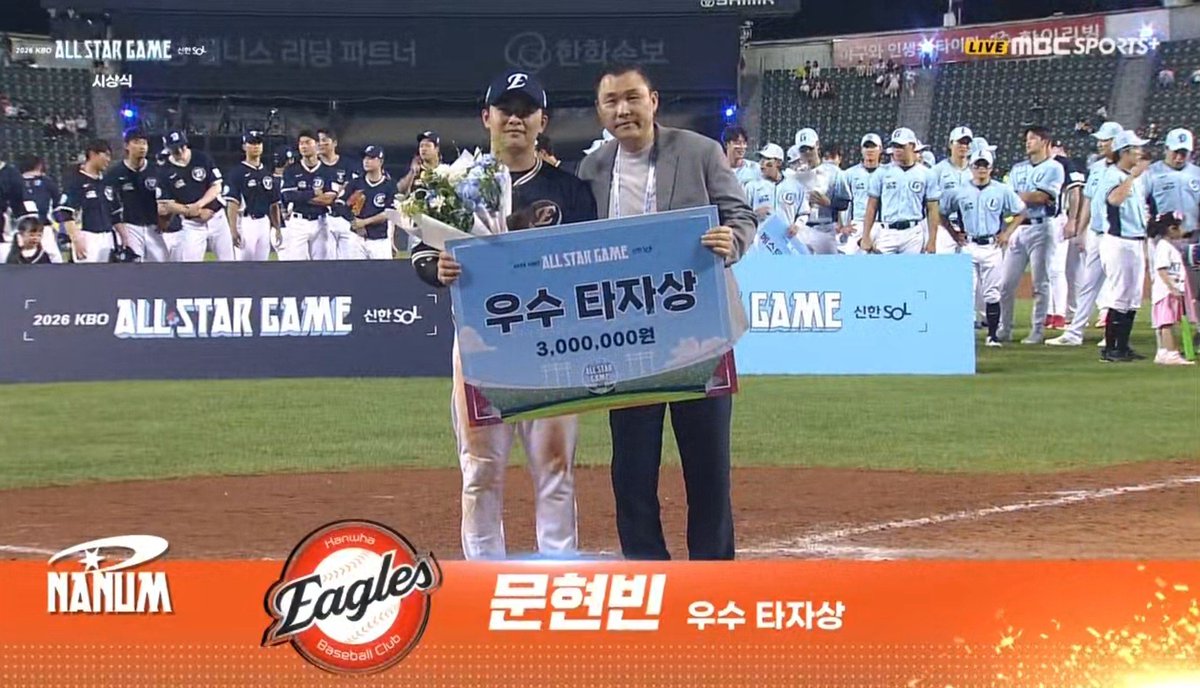 e9les's tweet photo. 현빈이 우수 타자상 !!!!!!
중계진 전원: 웅성웅성.. 가만있어봐.. 중복 됨? https://t.co/FG9tpArfJg