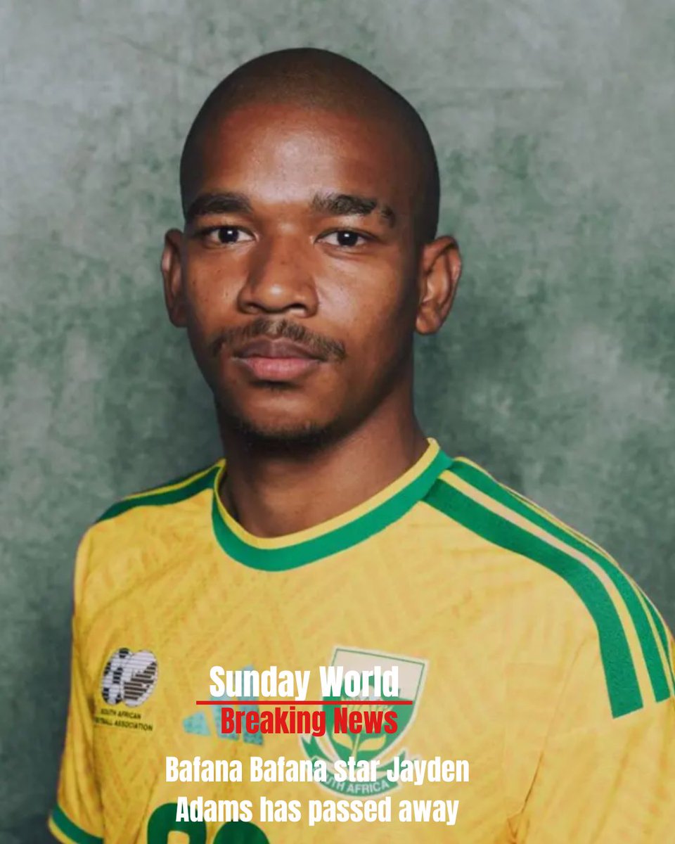 SundayWorldZA's tweet photo. Bafana Bafana star Jayden Adams has passed away.

Sunday World understands that Bafana Bafana and Mamelodi Sundowns midfielder Jayden Adams sadly passed away after he allegedly took his own life at his home in Stellenbosch on Saturday morning.

Read more:https://t.co/gu0lOFZRX4 https://t.co/uJa2Mjy5uM