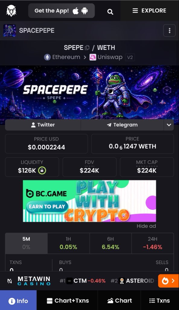 bolvii17's tweet photo. Just saw this coin SpacePepe $SPEPE trending on Dex.

A memecoin with a real SpaceX satellite reading at $200k mcap?!?! https://t.co/JRpUPWBZbP