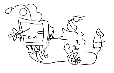 TennaDaily's tweet photo. day 174!!!! only took us. 7 months. but daily tenna is back!!! i think flowery would like the flower that comes from his nose so i drew them hanging out #deltarune #tenna https://t.co/C2bmtSNu8i