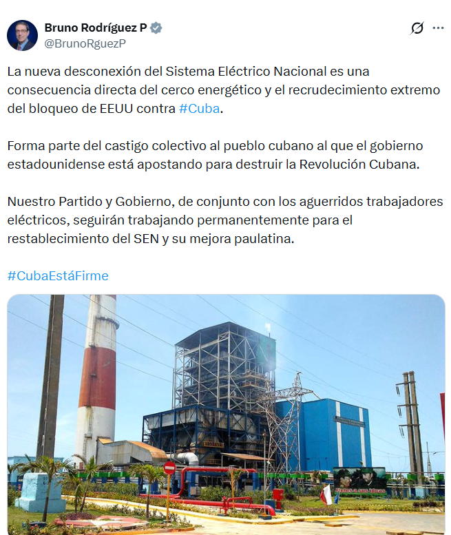 MarioJPenton's tweet photo. Bruno Rodríguez miente cínicamente. https://t.co/S9ijqwNEq5