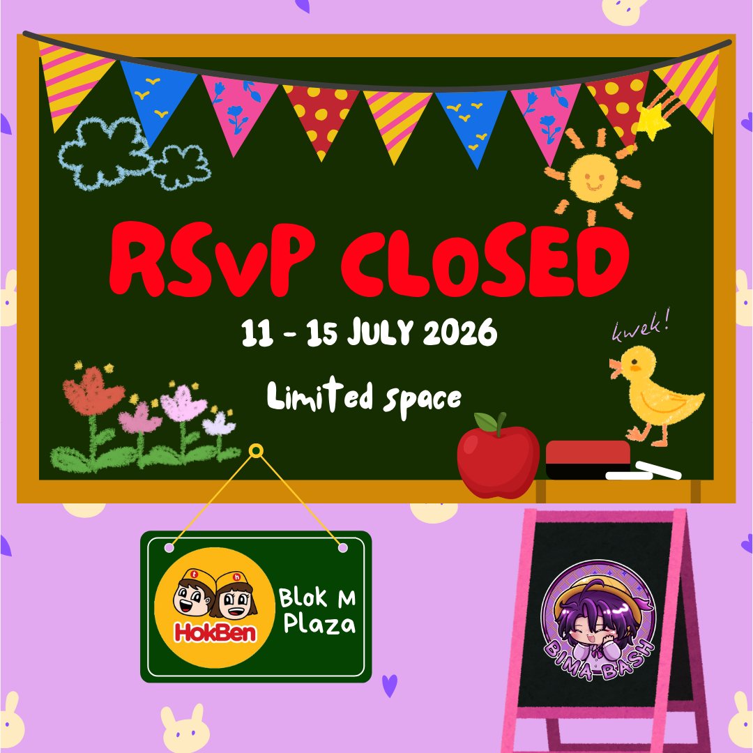 3101pndvvna's tweet photo. Terima kasih banyak untuk antusiasmunya, teman-teman sekalian.

Mohon maaf, RSVP harus Bimbim close dulu ya karena kuota sudah penuh.
Sekali lagi terima kasih atas semangatnya teman-teman. https://t.co/ia5WE9NJrm