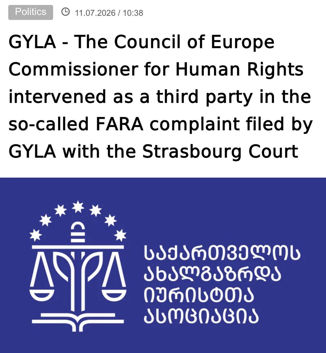 Mikiashvili_M's tweet photo. This is huge! Thank you, @CommissionerHR!

@GYLA_CSO 

https://t.co/ayHmxsg8sj https://t.co/8q8cfpCxsY