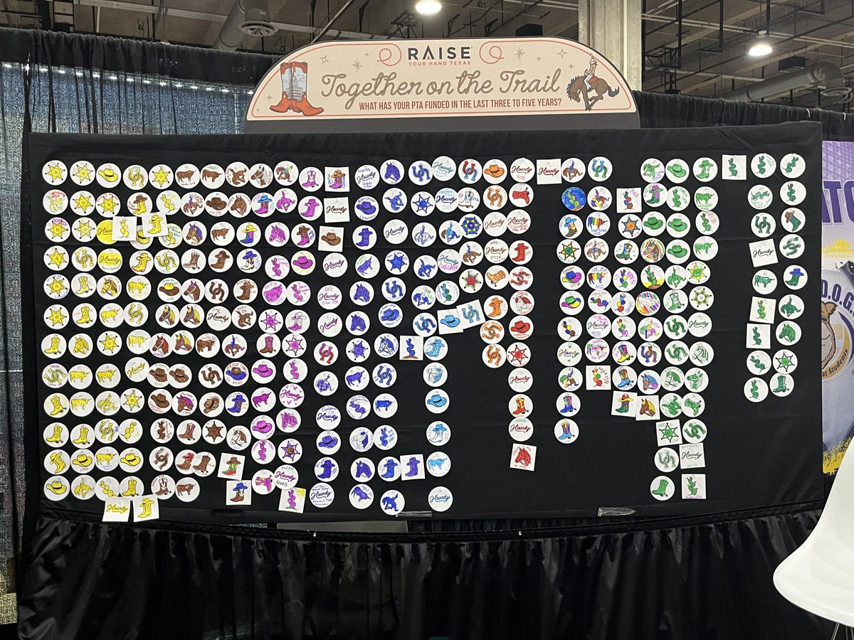 RYHTexas's tweet photo. We’re back at Booth 602/604 until 3 pm today. Did you share your work on the board yet? 
We're looking for more PTAs who raised money for library books and playground equipment to share their stories!

P.S. If you’ve already colored and added your color sheet to the board, then share this post and celebrate how much money your PTA raised! 

Yellow = Staff Appreciation
Brown = Classroom Supplies & Teacher Grants
Magenta = Student Enrichment & Scholarships
Purple = Field Trips
Dark Blue = Campus Improvements
Light Blue = Emergency Student Needs
Orange = Library Books
Red = Playground Equipment 
Light Green = Family Engagement
Dark Green = Technology & Software

#TxEd #LAUNCH2026