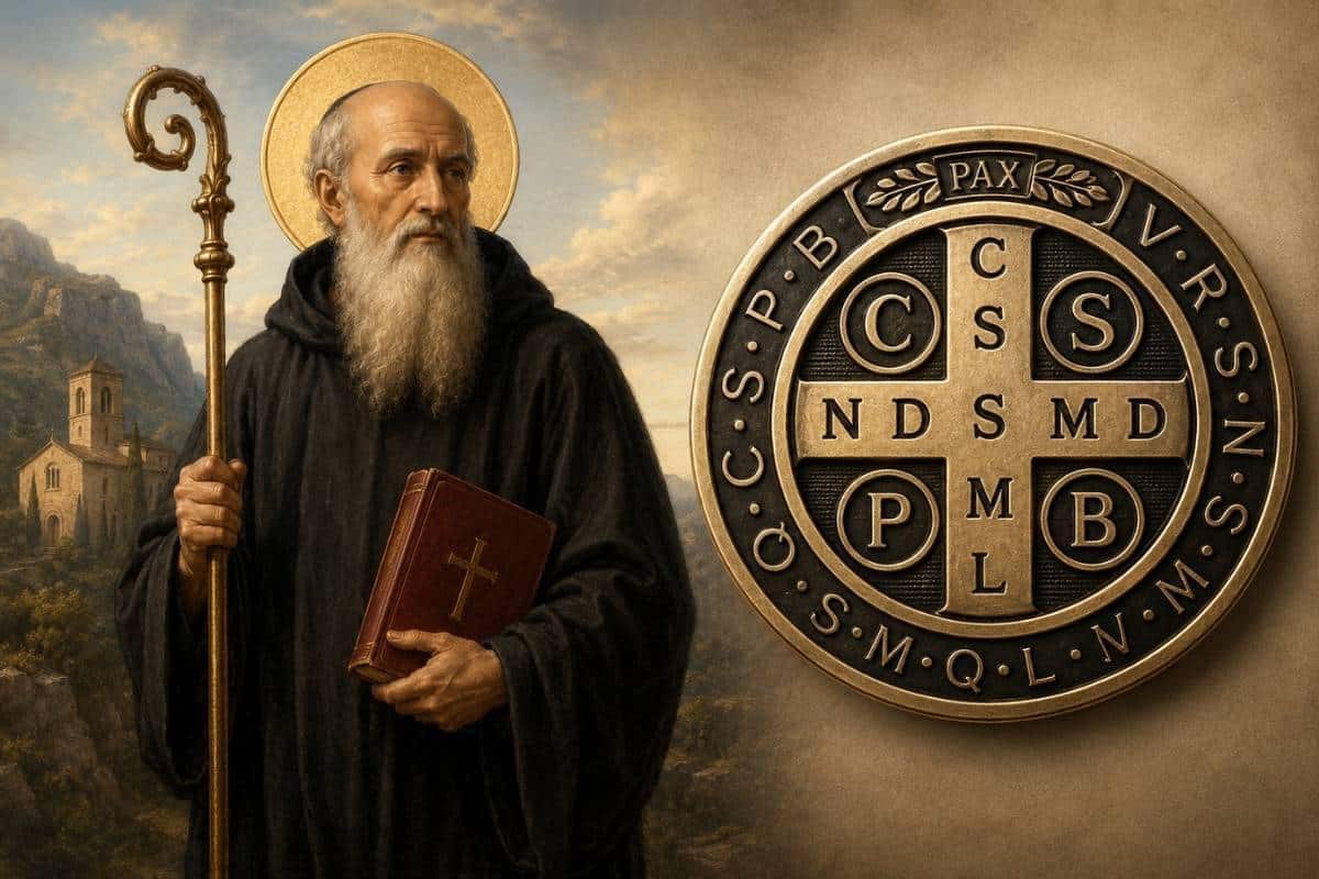 belen9339's tweet photo. Hoy es San Benito, quien con su poderosa medalla actúa como un escudo espiritual q nos protege del mal, los peligros físicos y de los ataques espirituales. Yo sé q nos va a ayudar el día de hoy, especialmente a la selección; los va a bendecir, proteger y guiar todo el partido✨ https://t.co/fvfH3BsJrO