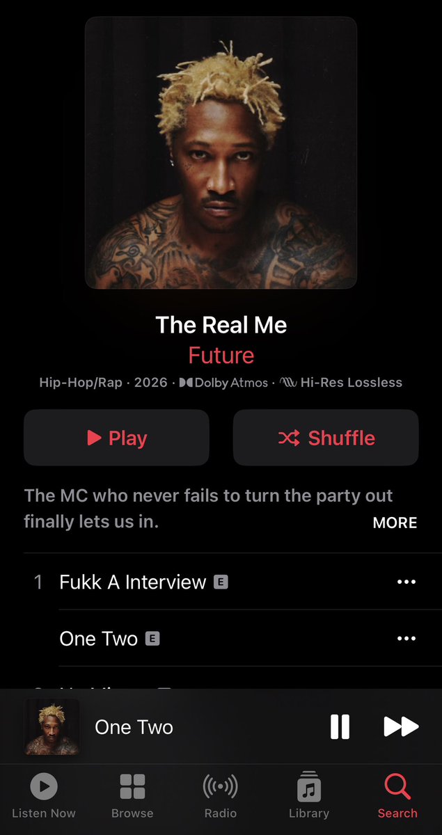 _marvfr's tweet photo. 22 songs Album from Future with no ‘features’

“One Two” is my best yet💙 https://t.co/if9XCoGAQr