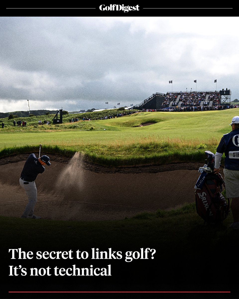 GolfDigest's tweet photo. The Open Championship is all about accepting the bad bounces with the good ones.

Read more: https://t.co/2PqHZcJhTX https://t.co/dSaPTPBAtq