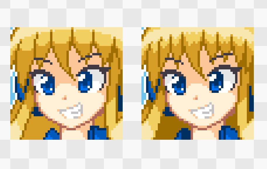 PHASE_OOKRYM's tweet photo. #ゲーム制作
#ハガネレジェンド

ゲ制デーには載せてないですが、ビューゲルのプレイアブル化に伴い、会話イベント用アイコンをリニューアルしました

左：リニューアル前　右：リニューアル後 https://t.co/xvvLuTugVc