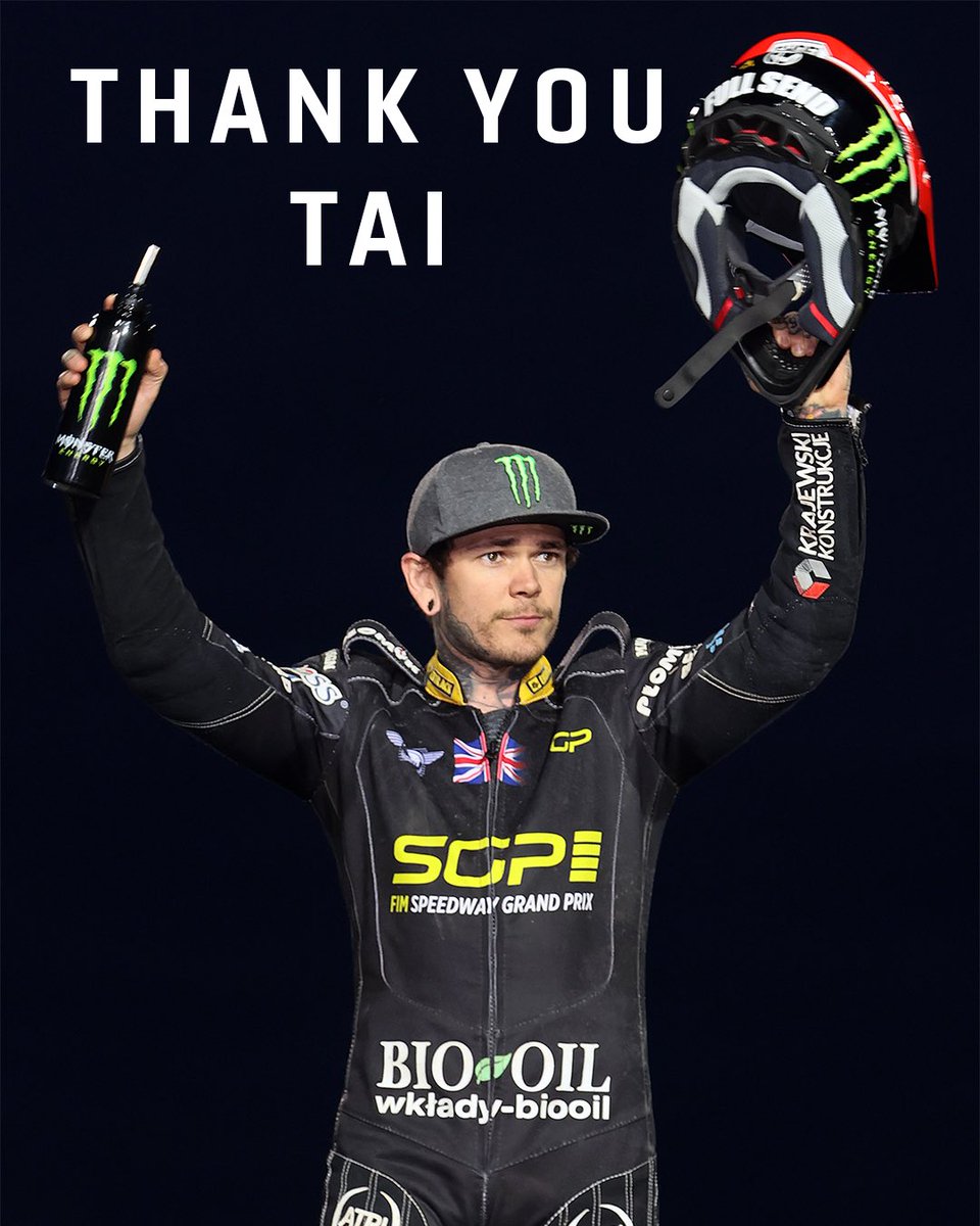 SpeedwayGP's tweet photo. The term ‘legend’ doesn’t do it justice. Thank you for everything Tai, and enjoy your well earned retirement 🙌

🏆🏆🏆

#SGP https://t.co/GdE5bVxHFb