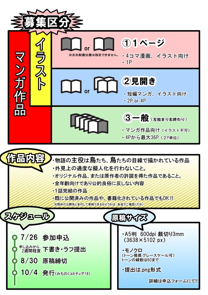 ComicBird_PB's tweet photo. 【作品募集のお知らせ】
COMIC BIRD No.2🪶に掲載する
鳥のマンガ📕イラスト作品🖼️を募集してます‼️
申込締切は【７月２６日】まで

皆様のすてきな作品、ご応募をお待ちしております✨
⬇️詳細・参加申込はこちらから🪶

https://t.co/sN3Fm9mjhc https://t.co/Y7EmK8wEnE