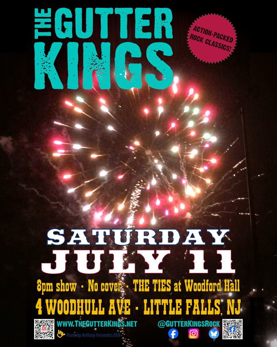 GutterKingsRock's tweet photo. TONIGHT (July 11th) at The Ties in #LittleFallsNJ - @GutterKingsRock will be hittin' you with some Action-Packed Rock Classics starting at 8pm. Come early for dinner and drinks! 
Event Info: https://t.co/OKE06fXyaH 

#RussianHall #NewJerseyRock #NJRock #NJMusic #LiveMusicNJ https://t.co/pdB0OWkSLV