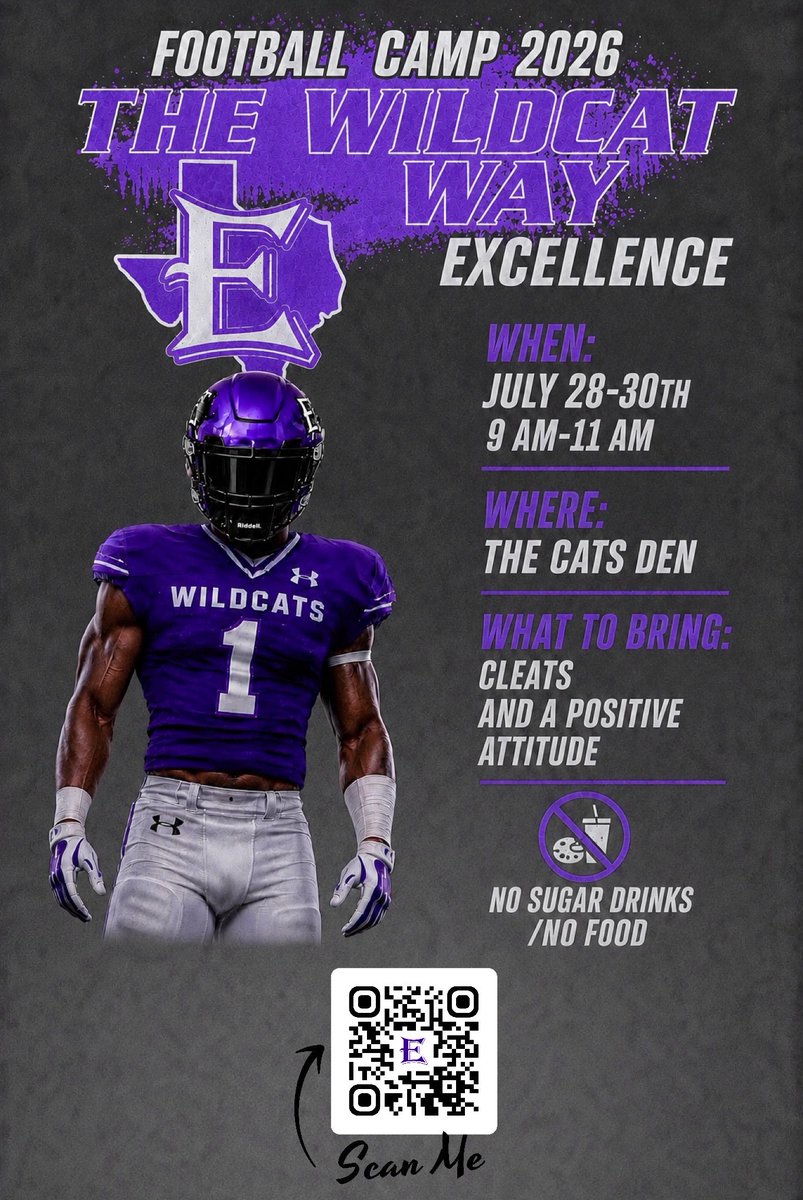 ElginWildcatFB's tweet photo. Hey Elgin! Time to turn young cubs into Cats! Register today! #TWW https://t.co/MoT7I9rbsm