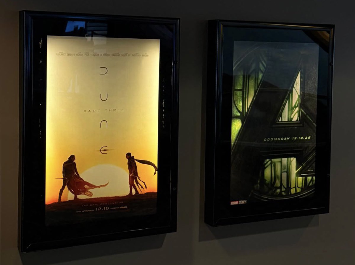 blurayangel's tweet photo. First look at DUNE 3 and AVENGERS: DOOMSDAY posters up side by side. DUNESDAY IS COMING 🔥

Thanks to my friend Johnny! 📸 https://t.co/hJuqB0gPDn