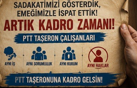 AslanHocaoglu's tweet photo. @avalperakdogan Alper bey ptt de çalışan taşeron işçiler olarak kadro bekliyoruz 
#taseronakadroptt https://t.co/KmFCXfR7Gy