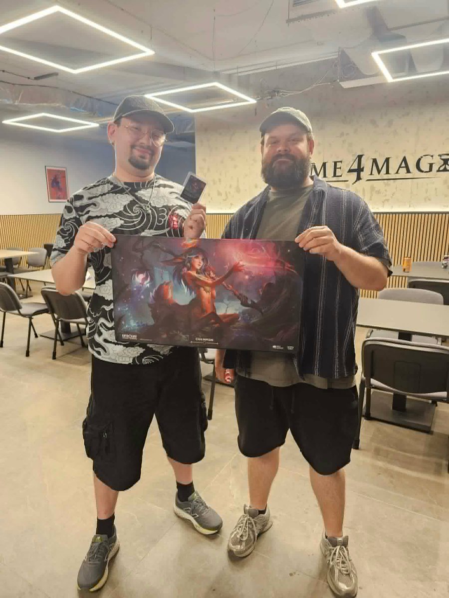 BarneyHere's tweet photo. Wrocław, Time4Magic - 16 player skirmish
Result 4-1-1 2nd place as Master Yi:
✅2-0 vs Kha
✅2-1 vs Sivir Aurora
✅2-1 vs Sett
⏸️ID into top 4
Top 4:
✅2-1 vs Diana
❌1-2 vs Diana @krejman_mtg https://t.co/PjOdstVCPQ