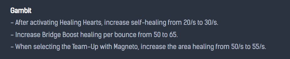 Flats_OW's tweet photo. Double G what are we doin with this one

EVEN IF they had data showing the character is weak. No exaggeration Gambit is a PERMA BAN in ranked and has been for 4 seasons. I know they likely want every character to be "broken" this season but this guy isnt seeing the light of day https://t.co/ZDbW78wKg5