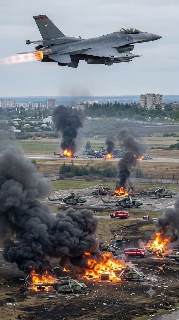 veraizmaylova41's tweet photo. Сообщается, что F-16 уничтожили четыре вертолета России в низком уровне по авиабазе Таганрог
Сообщается, что украинские истребители F-16 нанесли дерзкий низковысотный удар по российской вертолетной базе под Таганрогом в Ростовской области. https://t.co/pMVxH9GxI2