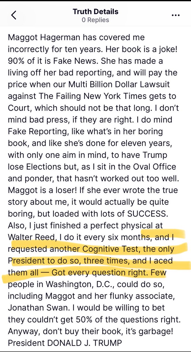 Andie00471's tweet photo. There’s no denying now. Captain Orange Water Buffalo’s cognitive tests are getting closer together. The first time he goes to Walter Reed and doesn’t mention acing one, the end is near. https://t.co/k0g9ijneRt
