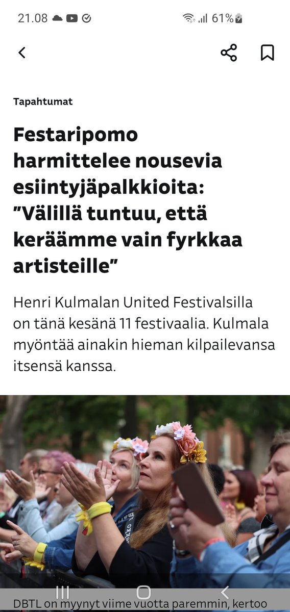 jokkenkirja's tweet photo. Outoa puhetta festaripomolta.
#dbtl maksaa vuokraa Tuomiokirkkoseudusta 700 euroa. https://t.co/mWcV91hapm