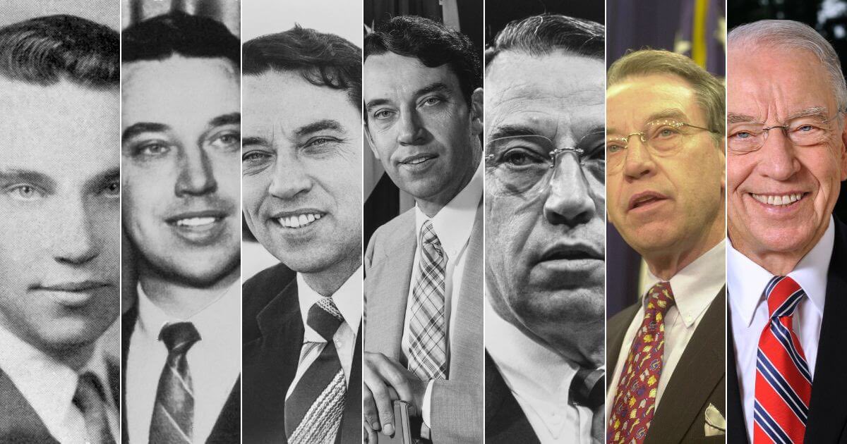 Notwokenow's tweet photo. Chuck Grassley (R) is 92 years old, he will be 93 in September. 

He has been in Congress since 1975. 

That’s 51 years. 

Think about that. 

And he STILL won’t commit to retiring. https://t.co/NafXQK52VQ