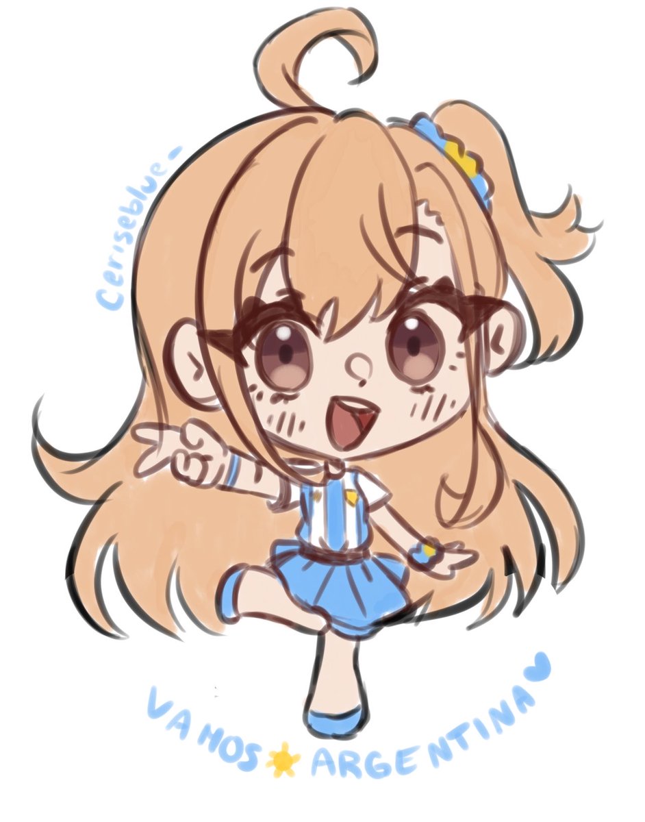 TomoSakuya's tweet photo. Lazy Polka doodle q hice para alentar a mi país hoy, VAMOS ARGENTINA🩵🤍💛🤍🩵 https://t.co/NyRWAVNZpz