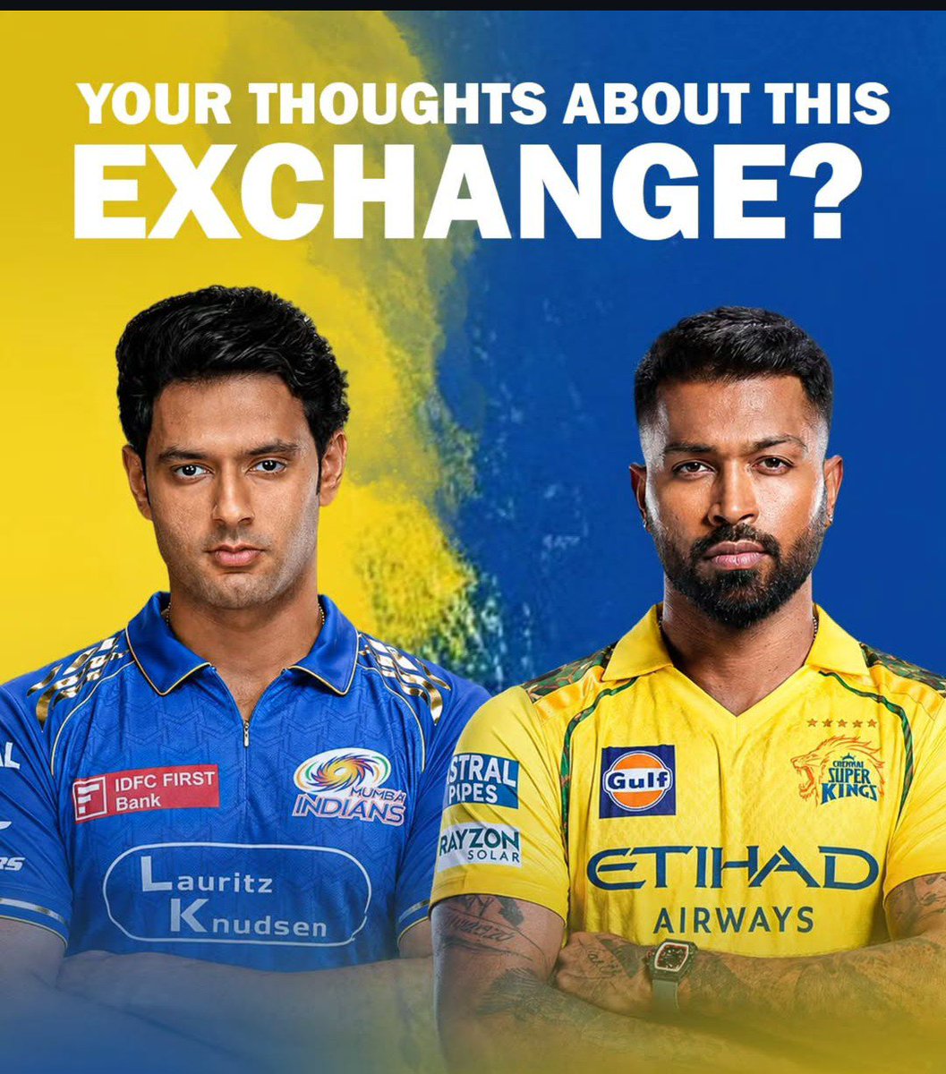 abhinav_msdian7's tweet photo. Are you happy if we trade Khaleel + Dube for Hardik Pandya?

Most possible trade for CSK https://t.co/3D6mKzorVF