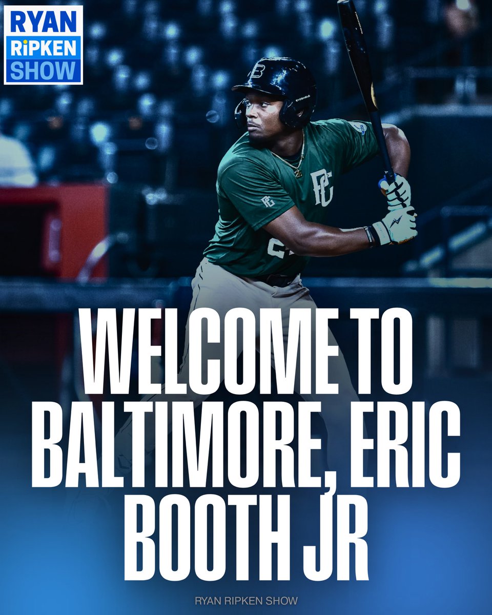 ryanripkenshow's tweet photo. With their first round pick, the O’s select outfielder Eric Booth, Jr. from Oak Grove High School in Mississippi. 

Welcome to Baltimore, Eric #birdland https://t.co/rEoRgOWC4v