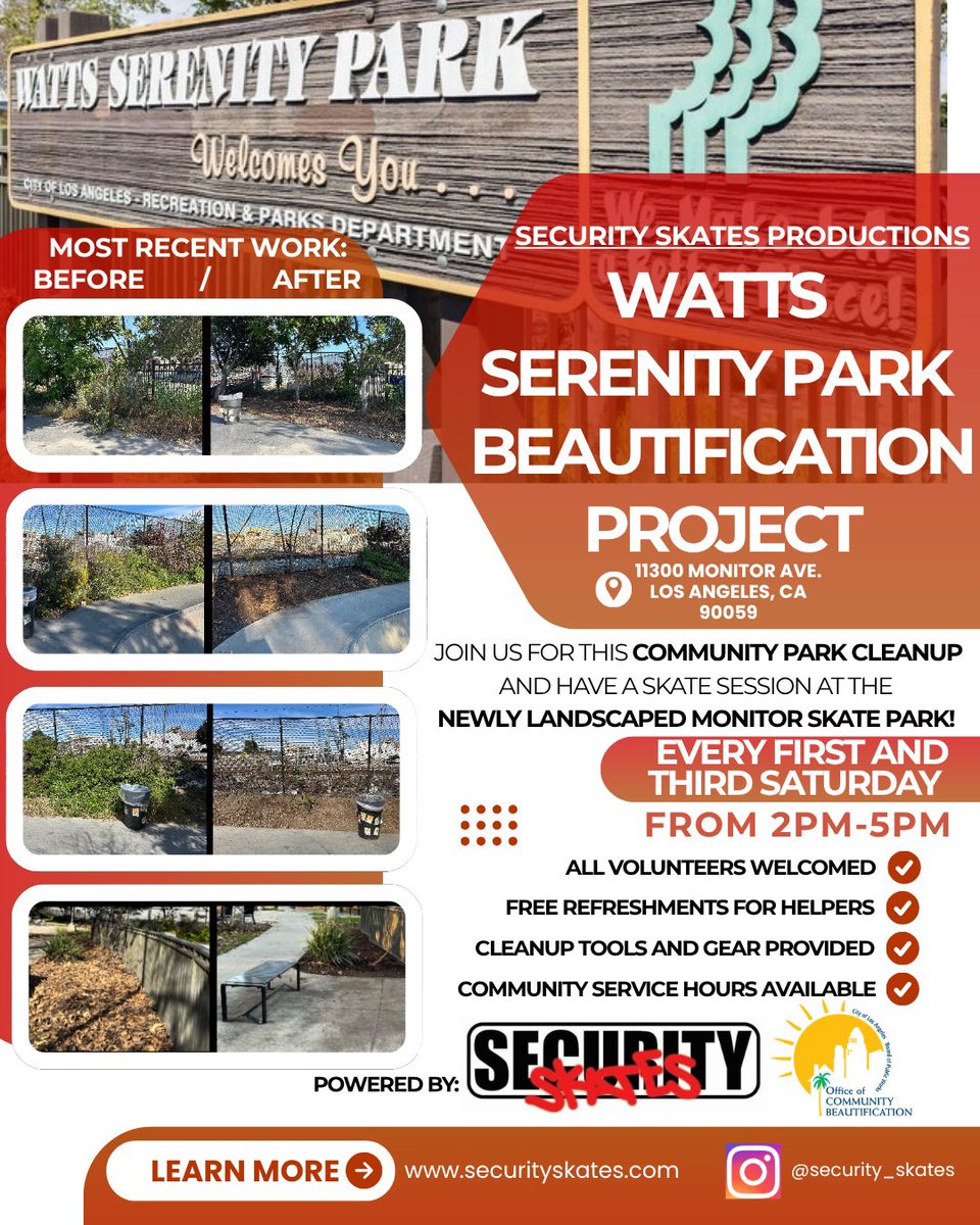 securityskates's tweet photo. HAPPENING NEXT SATURDAY! 🗣️🗣️🗣️
LONG BEACH TO WATTS! LET’S GO!
Happy skating y’all!
#SecuritySkates #LongBeach #Watts #CommunityCleanup #Skateboarding https://t.co/KhkRy4GU4I