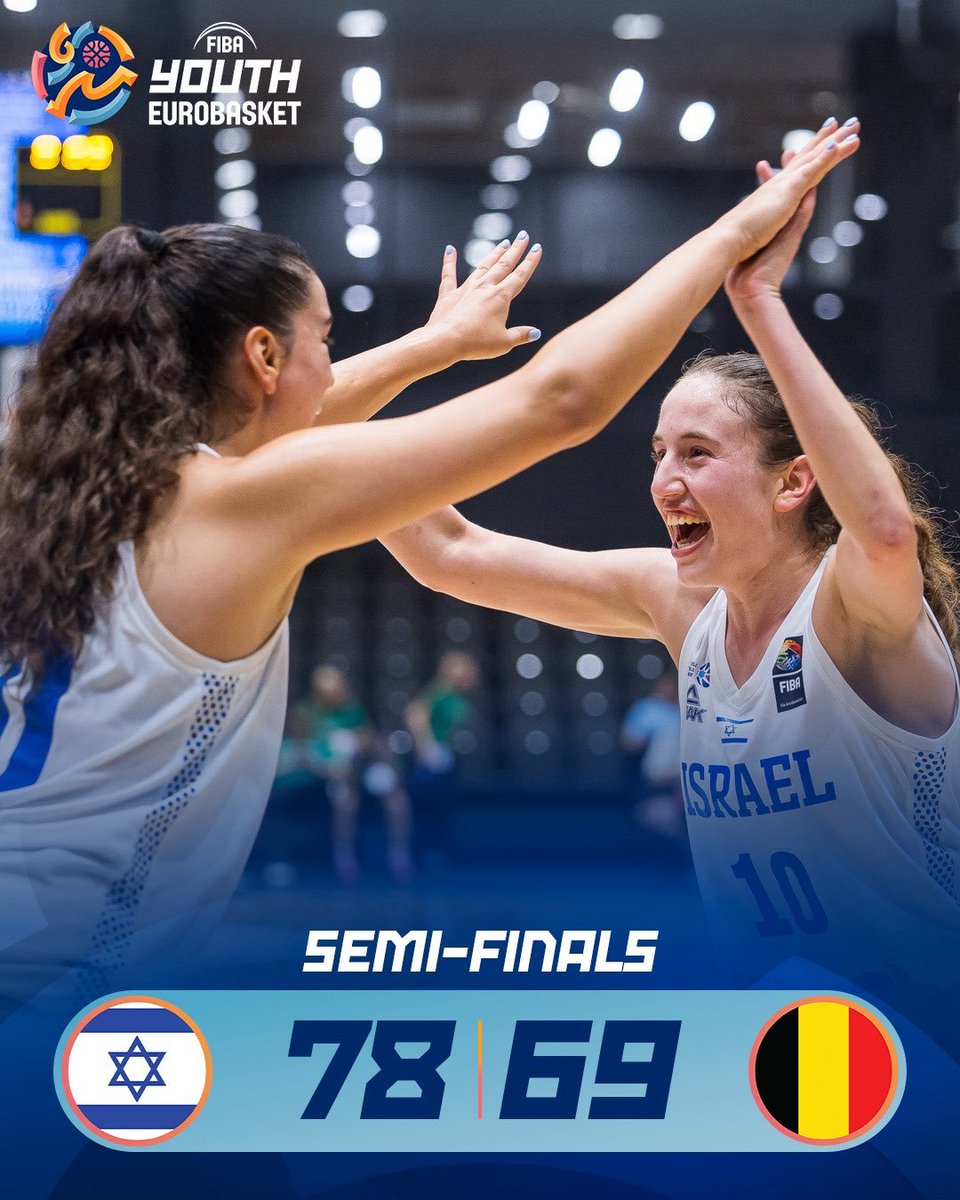 danilerer's tweet photo. Por primera vez en la historia !!!

El equipo femenino de Israel ha llegado a la final del Campeonato Europeo de Basquet 🇮🇱🇮🇱🇮🇱. https://t.co/PoErhBjmat
