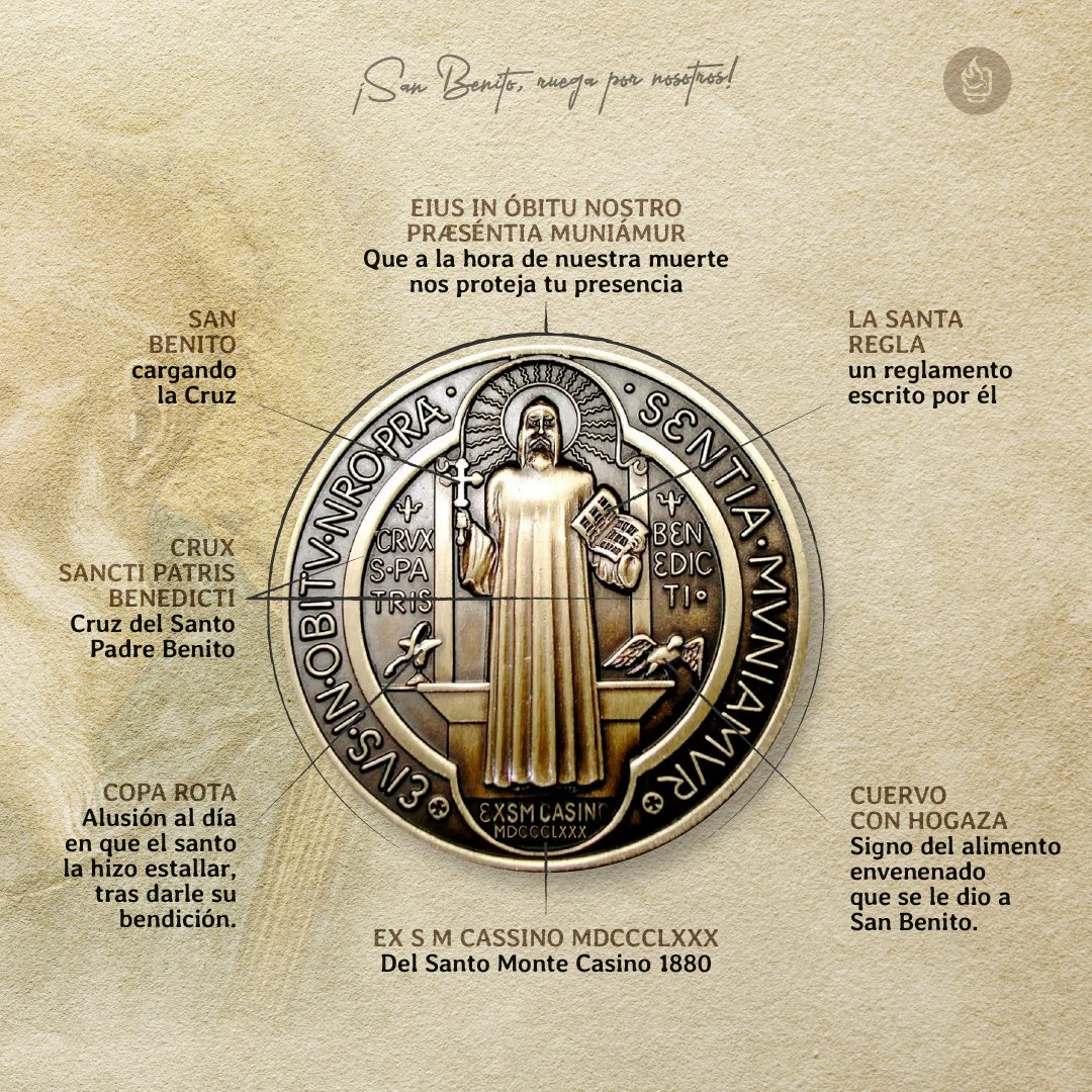 catholiclink_es's tweet photo. ✝️ La Medalla de San Benito es uno de los sacramentales más conocidos de la Iglesia. Nos recuerda la victoria de Cristo sobre el mal e invita a confiar plenamente en la protección y la misericordia de Dios. https://t.co/SFVXEtJzTC