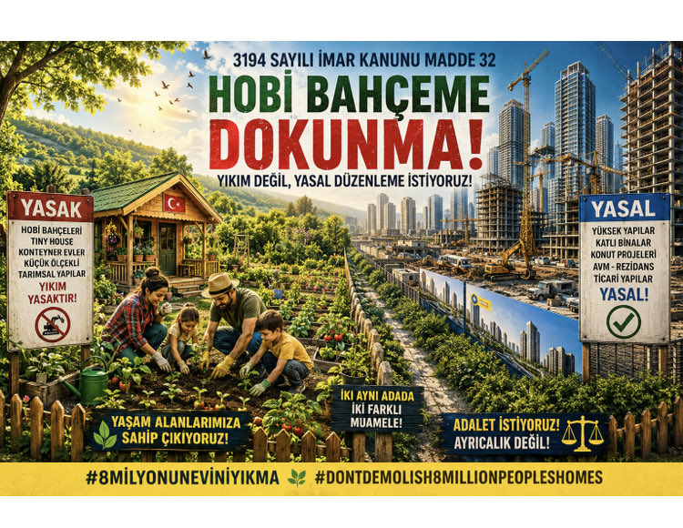 TrkerM's tweet photo. @bahoakbas @dilektokatlolu3 @AltinozYeliz @Ebuhamza22 3194 sayılı Kanun 32. maddeyi bahçelerimiz için uygulayın. Yasal düzenleme şart. #8MilyonEveYapıKayıt https://t.co/uRctXuu8Ur